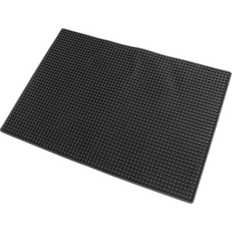Tapis isolant de cuisine en caoutchouc antidérapant multifonctionnel carré, tapis de drainage, accessoires de cuisine noir (1/5)