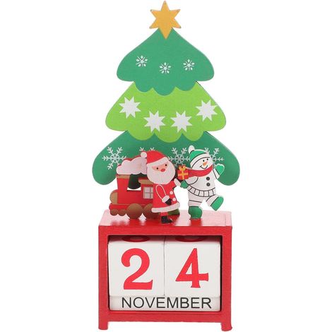 Decorative Wooden Christmas Advent Calendar, Countdown Timer, Christmas Themed Design for Living Room, Kitchen, Charming Decorative Craft, Multiple Styles (1/5)