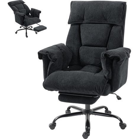 Fauteuil Bureau Velours Accoudoirs Chaise Directeur Reglable Hauteur Inclinable Dossier Haut Pour Travail Prolonge (1/5)