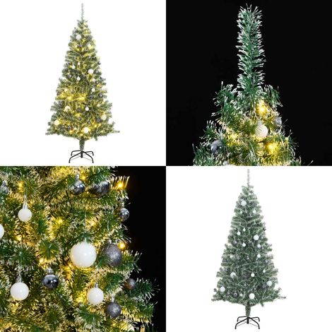 Sapin de Noël artificiel 300 LED&boules&neige floquée 240 cm - Décoration de Noël - Guirlande LED