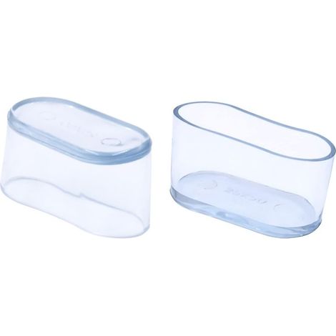 Lot de 52 embouts ovales pour pieds de chaise, en PVC souple transparent, pour pieds de chaise et de table, 20 x 40 mm (2,0 x 4,0 cm) (1/5)
