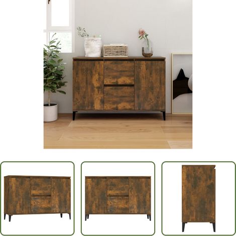 Armoire - Buffet Chêne fumé 102x35x70 cm Bois d'ingénierie (1/5)