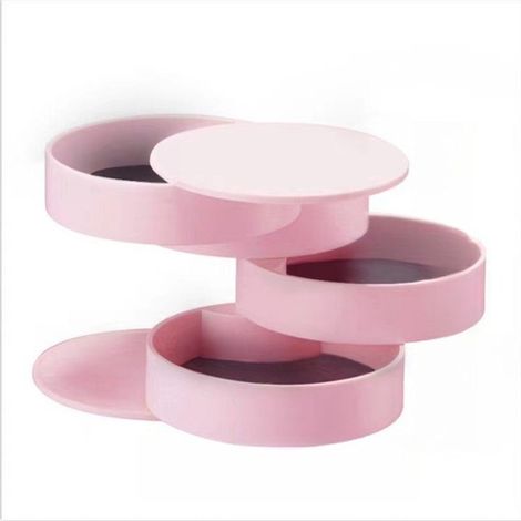 Porte-bijoux rotatif à 4 étages, coffret de rangement pour femmes, présentoir tournant, boîte à bijoux compacte (1 pièce) (1/5)