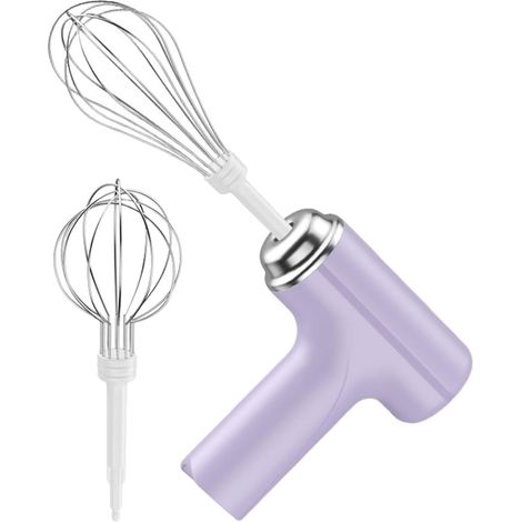 3-Gang-Elektromixer mit Schneebesen, elektrischer Handmixer, Handmixer, traditioneller Eierschläger, kabellos elektrisch, Backhilfe, Küchenwerkzeug (lila)