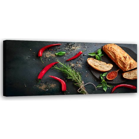 Tableau déco Épices de cuisine alimentaires 90x30 (1/5)