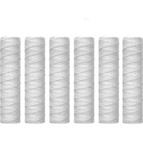 Lot de 6 filtres à eau bobinés de 5 micromètres, filtres à sédiments universels de rechange, 25 cm (10 pouces). (1/5)