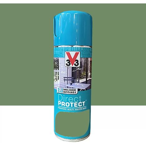 V33 – Bombe de peinture aérosol glycéro multi-matériaux 0,4 L – Couleur vetiver – Résistante aux chocs et intempéries – Durabilité 7 ans (1/3)