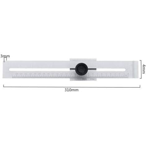 Jauge de marquage de coupe de vis de 0 à 200 mm/0 à 250 mm pour le travail du bois, la mesure de l'acier au carbone, l'outil de calibrage de 0.1 (1/4)