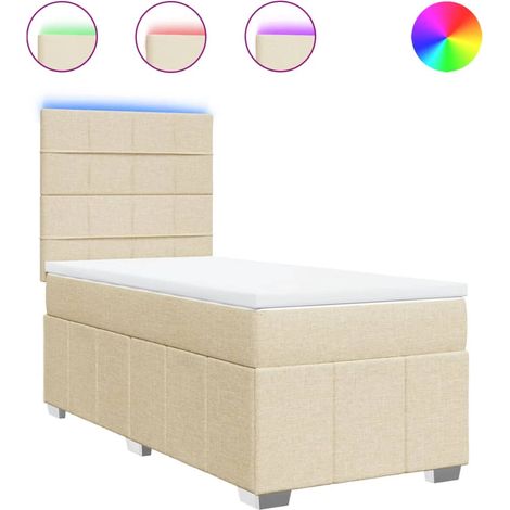 Maison Exclusive - Giroletto a Molle con Materasso Crema 80x200 cm inTessuto