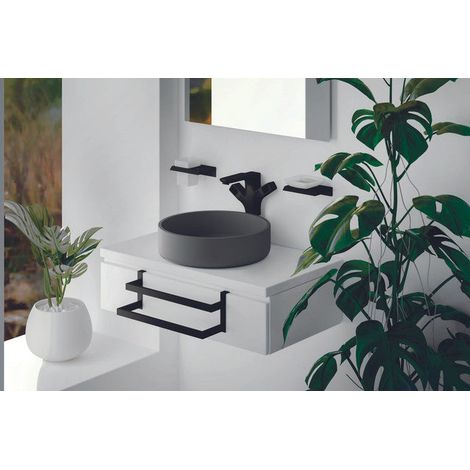 MANILLONS TORRENT 02847081 MARINA Toallero Doble Colgante Negro Mate - ref: 02847081