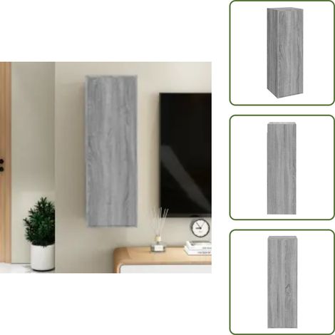 Meubles TV Sonoma gris 30,5x30x90 cm Bois d'ingénierie - Meuble Tv Mural - Meuble Télé Suspendue - Étagère Tv - Support Tv - Armoire Tv (1/5)