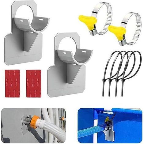 Support de Tuyau pour Piscine Hors Sol 10 Pièces Résistantes à la Perforation et à la Déchirure, Diamètre 30-38 mm (1/4)