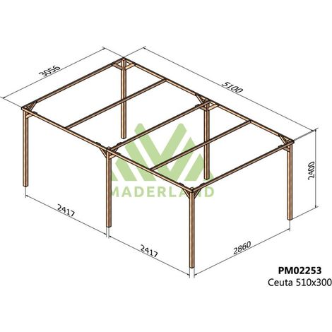 Cochera de Madera Ceuta (Maderland) - 510 x 300 cm