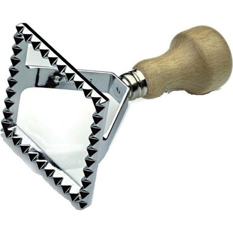 Zaseves stampo quadrato per ravioli , 7x7 in zama , manico legno (1/2)