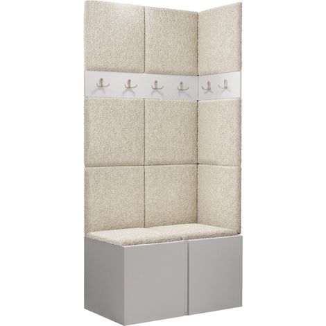 Conjunto para recibidor Pinis I, Abriamo 03, 186x84x46cm, Tapiz, Aglomerado laminado, Colocada, Montada en la pared (1/5)