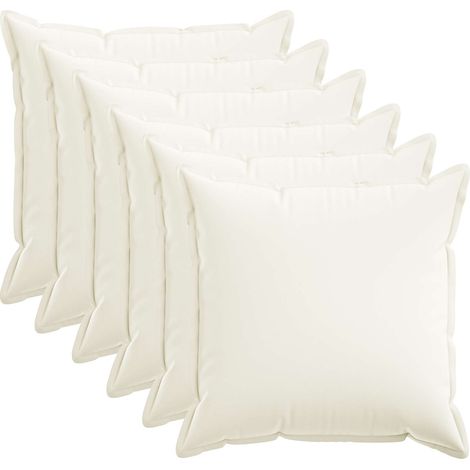 Cushion Cover 6 pcs HOUTEN White 55 x 55 cm Faux Linen vidaXL