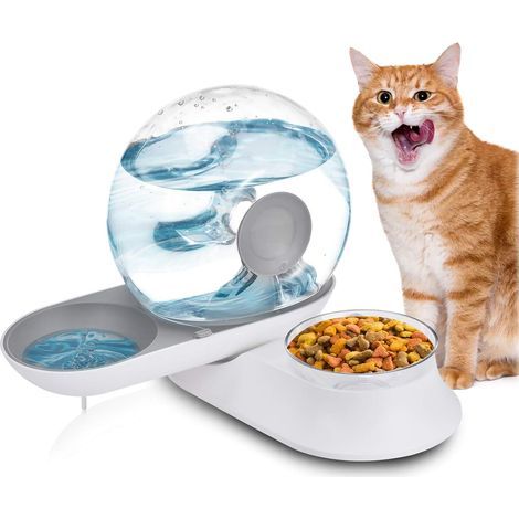 Automatischer 2-in-1-Futter- und Wasserspender für Haustiere mit 2,8-Liter-Katzennapf und 240-g-Napf für Katzen, Hunde und andere Haustiere