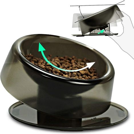 Gamelle en plastique pour chat et chien, 420 ml, inclinée de 0 à 22°, anti-vomissements et antidérapante, ergonomique, pour soulager les douleurs cervicales, pour chats et petits chiens (1/5)