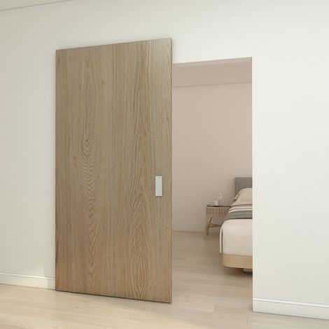 Porte coulissante intérieure à rail invisible, 103 x 210 cm, bois, chêne, Schulte