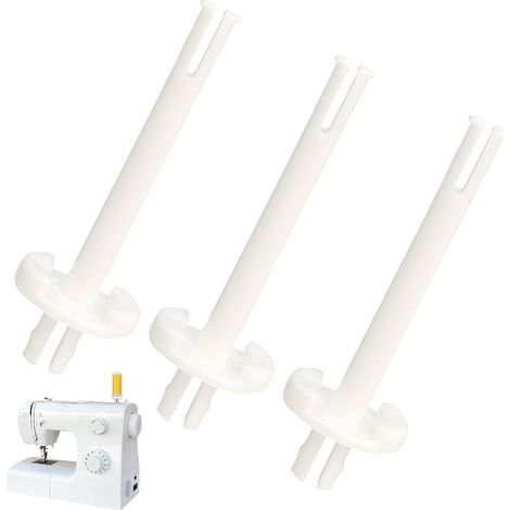 Juego de 3 portacarretes para máquina de coser, portacarretes de hilo de plástico blanco, accesorios de repuesto compatibles con máquinas de coser Toyota y otras marcas, 141000516