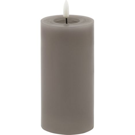 Luxe Collection Melt Effect LED Candle - Wax - L8 x W8 x H15 cm - Grey