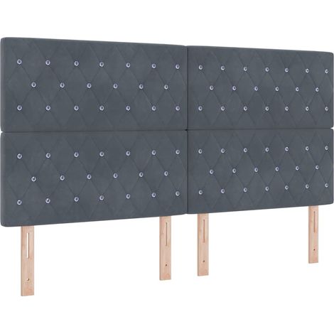 Maison Exclusive - Letto a Sorgente LED Grigio scuro 180 x 200 cm Velluto (1/5)