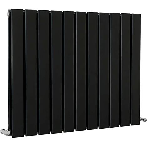SKY Bathroom Flat Panel Radiator Horizontal 600x748mm Double Black