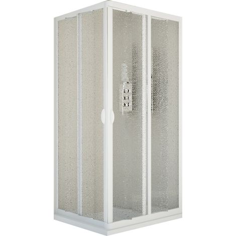 Box doccia angolare con profili bianchi h185, seleziona misura 75x75 (1/2)