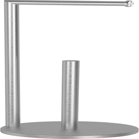 Support de rangement pour papier toilette sur pied, pouvant contenir 3 à 4 rouleaux jumbo, en acier inoxydable nickelé brossé antirouille, avec fonction de réserve. (1/5)