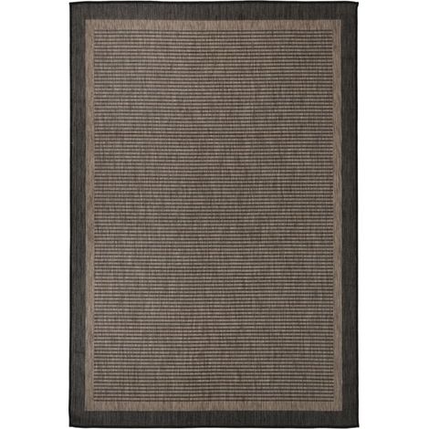 Tapis à tissage plat d'extérieur-Tapis de Jardin 160x230 cm Marron foncé 674253 (1/5)
