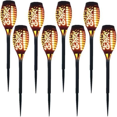 Solarleuchten – Gartendekoration – Wasserdichte Fackeln, Bodenleuchten für den Garten – 8er-Pack (1/5)