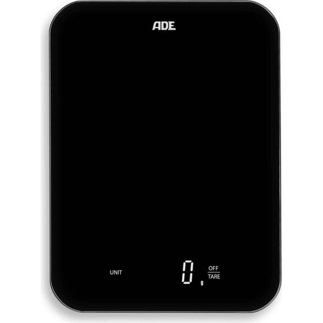 Balanza de cocina recargable por USB, hasta 15 kg, 17 x 23 cm, negra / ADE (1/4)