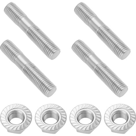 Lot de 4 Goujons de Bride de Collecteur d'échappement Double M10 x 1,5 en Acier Inoxydable 304 (1/5)