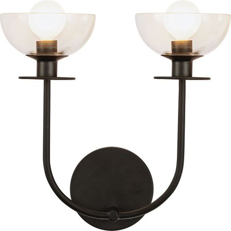 Elstead Alora Mood Sylvia Applique murale contemporaine noire mate 2x E14