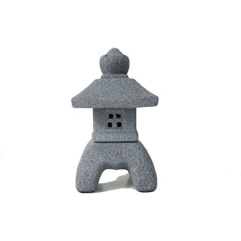Lanterna Giapponese in ceramica con tetto quadrato - h. 23 cm. (1/3)
