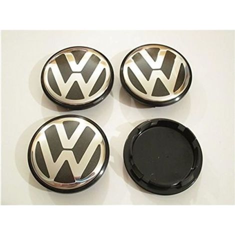 Stück Radnabenkappen 65 mm für Golf, Polo, Passat, Scirocco mit Emblem und Wappen