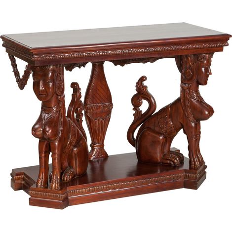 Tavolino Consolle in Legno da Salotto Ingresso Classico Alzata Poggiavasi (1/4)