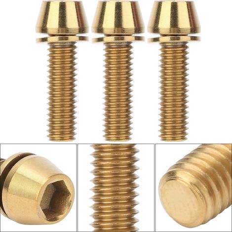 Vis en Titane M6x20mm pour Freins à Disque Vélo, Kit de Fixation Potence, Accessoires Cyclisme Résistants et Dorés