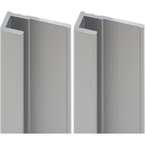 Profilé de finition pour panneau mural de douche, DécoDesign, Schulte, Alu-argenté, Lot de 2 profilés 255 cm
