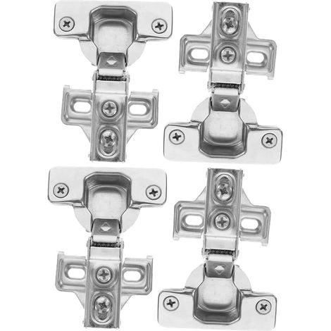 Lot de 4 charnières courtes en acier inoxydable pour portes meubles cuisine et salle bain, angle (1/5)