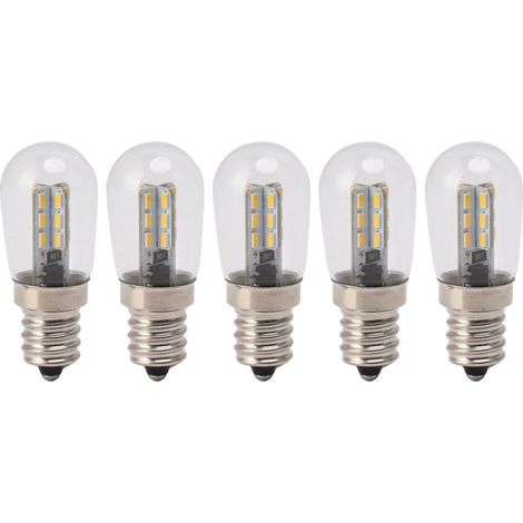 Ampoule LED E12 haute luminosité 120V, lampe de réfrigérateur avec 24 perles pour réfrigérateur, 5 pièces (1/5)