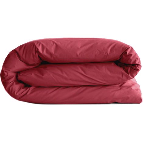 Housse de couette uni percale de coton MANOIR 240x220 cm (1/5)