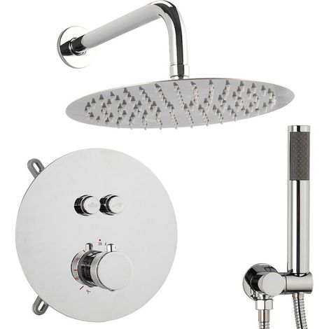 Colonne de douche encastrée Silla, ensemble de douche mécanique en laiton, design moderne, Chromé (1/5)