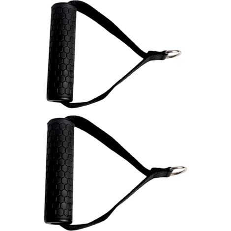 Accesorios para equipos de fitness: bandas de resistencia, mangos hexagonales de goma, un par, color negro. (1/2)