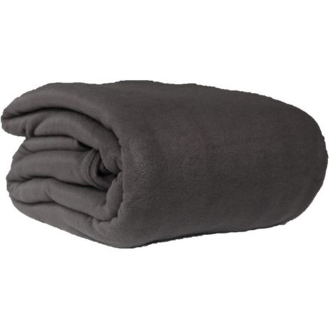 Couverture polaire 220x240 gris souris (1/3)