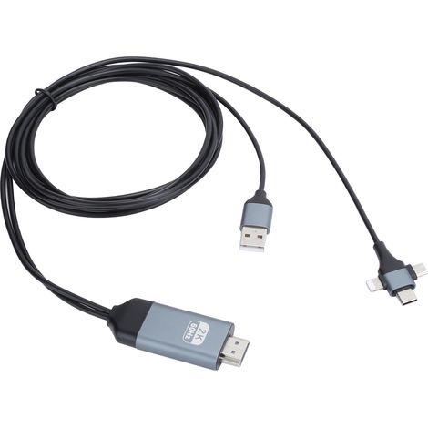 Câble adaptateur USB Type-C vers HDMI pour iOS, convertisseur audio/vidéo 3 en 1 pour téléphone (1/5)