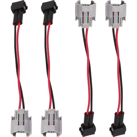 Eosnow 4 Stück Kraftstoffeinspritzdüsen-Kabelbaum-Adapter für DENSO-Buchse auf EV1 A-Stecker, Ersatz für Civci K20 K24