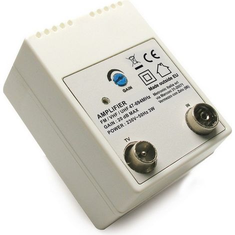 1PZ AMPLIFICATORE PER ANTENNE TV DA INTERNO - 1 IN/ 1 OUT