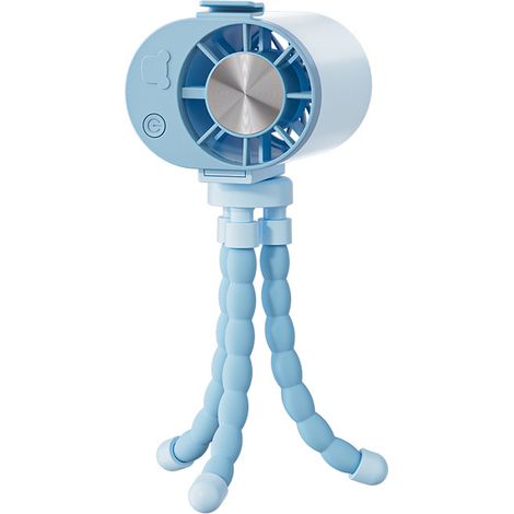 26 cm großer Oktopus-Ventilator für Kinderwagen, multifunktionaler tragbarer USB-Ventilator mit Handyhalterung, leiser und leistungsstarker Tischventilator-x