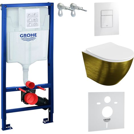 GROHE WC Set mit Vorwandelement, Wand-WC und Spülknopf (1/5)